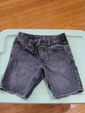 GAP Black Washed Denim Drawstring Shorts